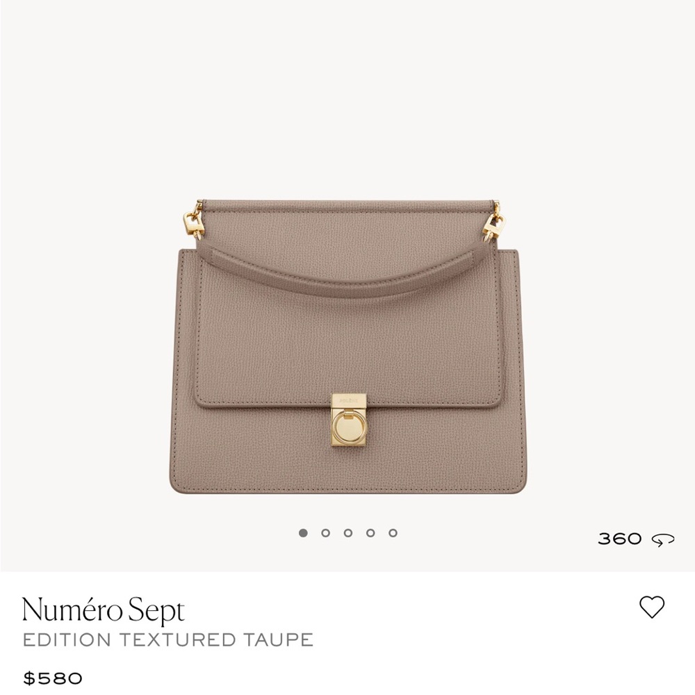 Polene número 7, number 7, Taupe Leather Bag